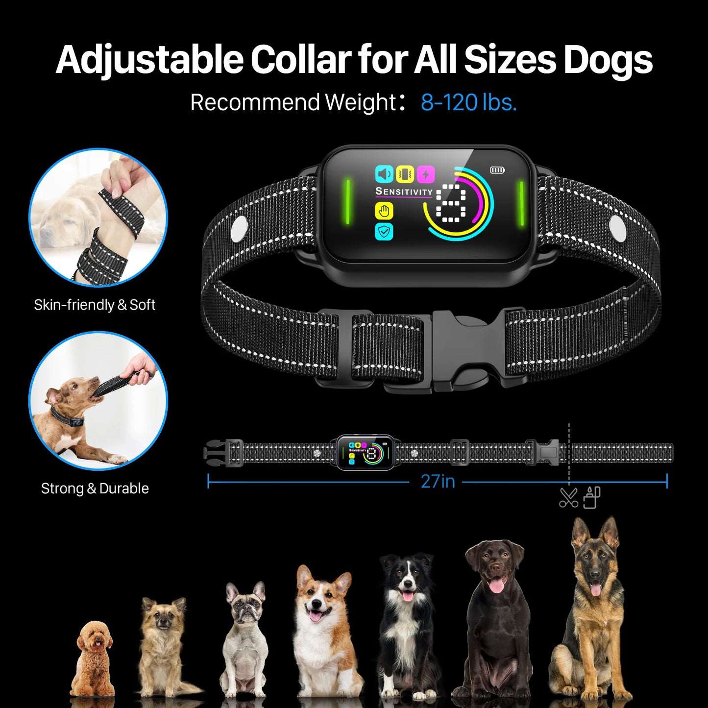 Anti Bark Training Collar For Dog Antiladridos Barking Electric Sheet Stuff Accsesories Pet Stopper Waterproof Vibrator Supplies